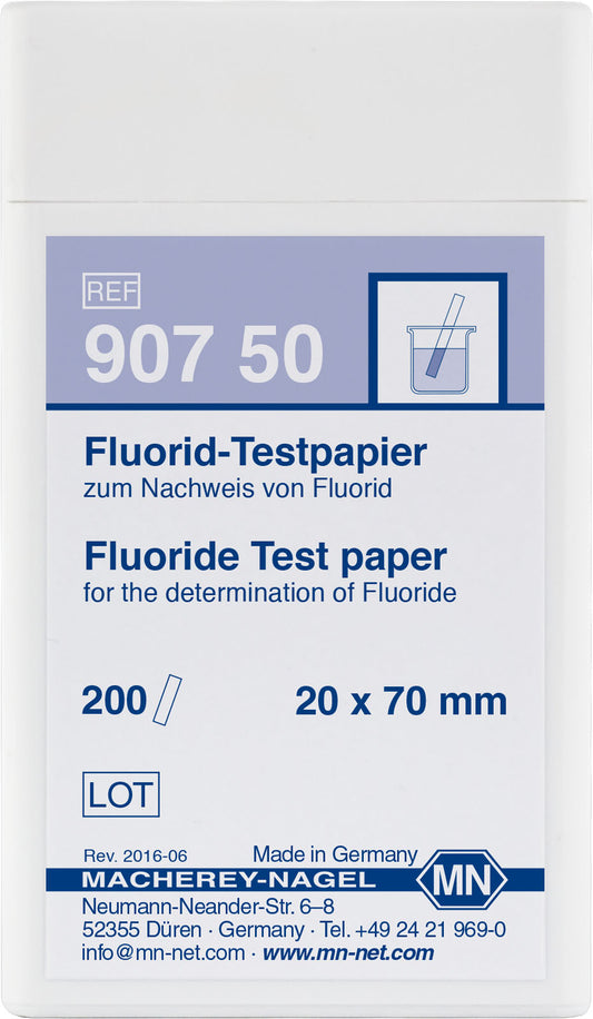 Qualitative Fluoride test paper for Fluoride: 20 mg/L F⁻