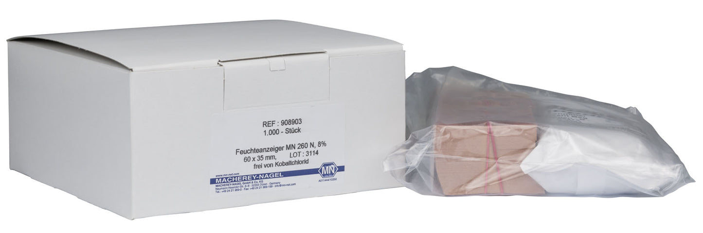 Moisture indicator without cobalt chloride for 8 % r. h.