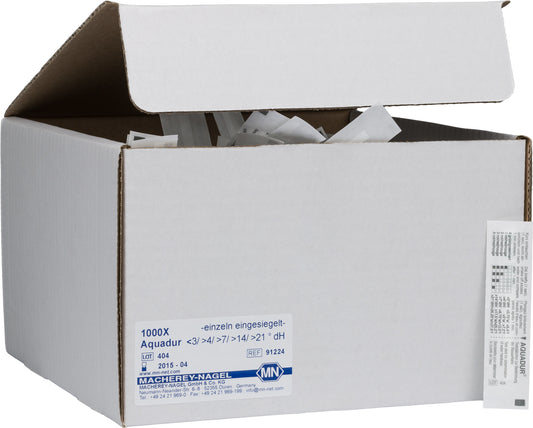 AQUADUR 4–21, for water hardness, individually sealed, 1000 strips