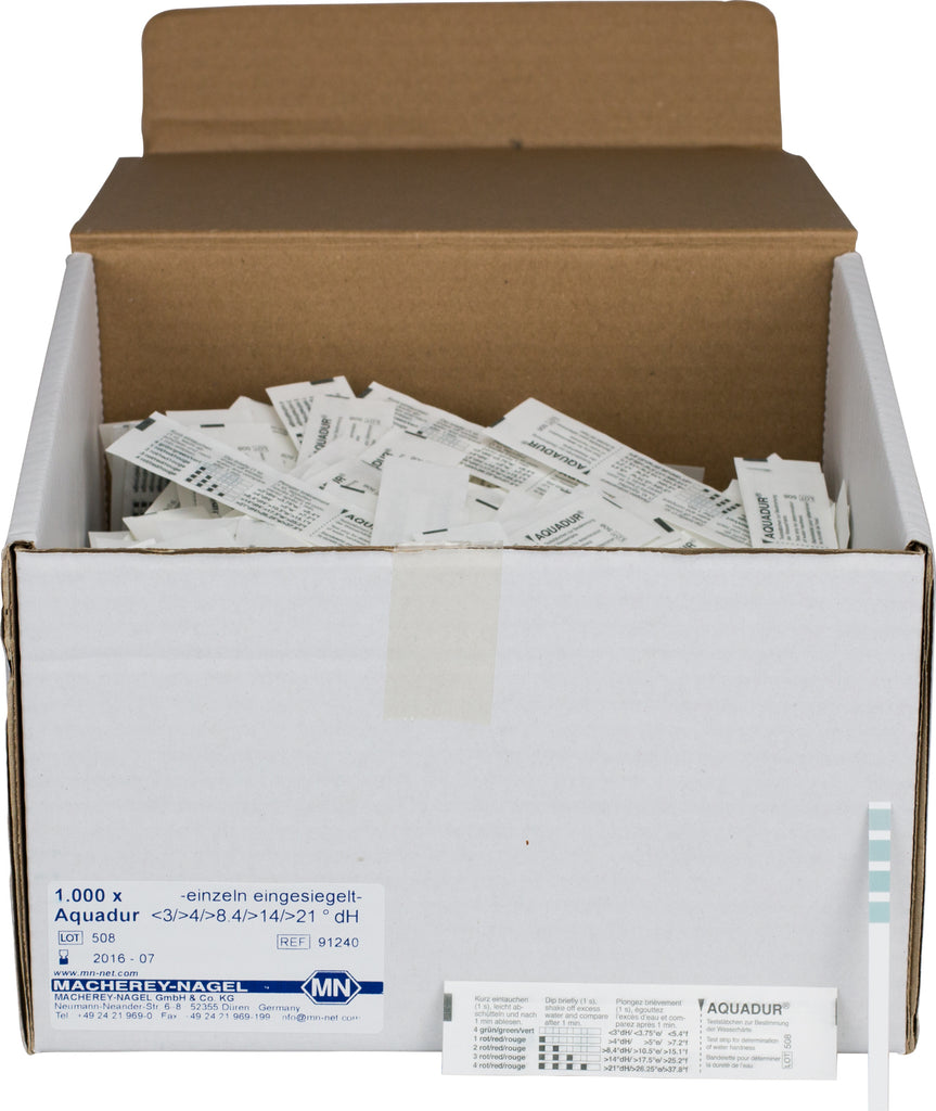 AQUADUR 4–21, for water hardness, individually sealed, 1000 strips