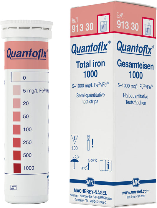 Semi-quantitative test strips QUANTOFIX Total iron 1000