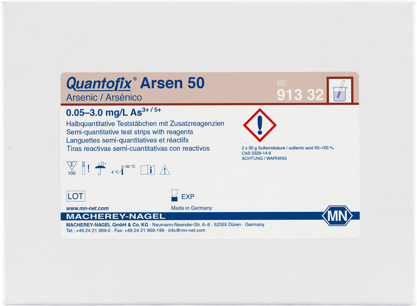 Semi-quantitative test strips QUANTOFIX Arsenic 50