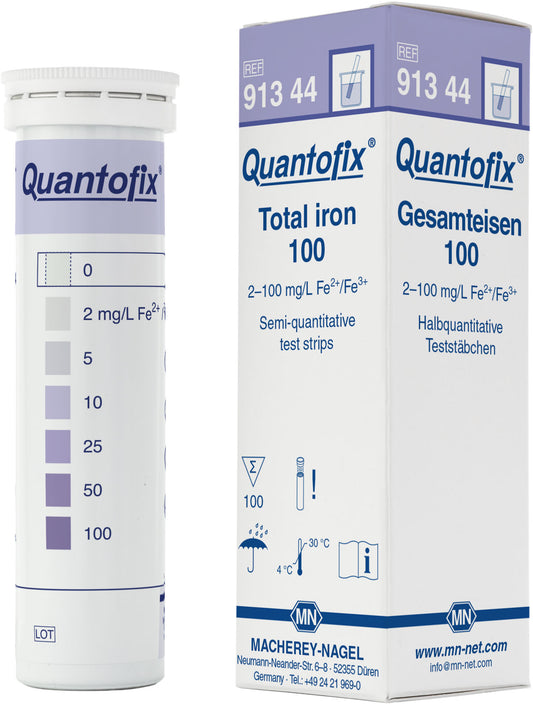 Semi-quantitative test strips QUANTOFIX Total iron 100