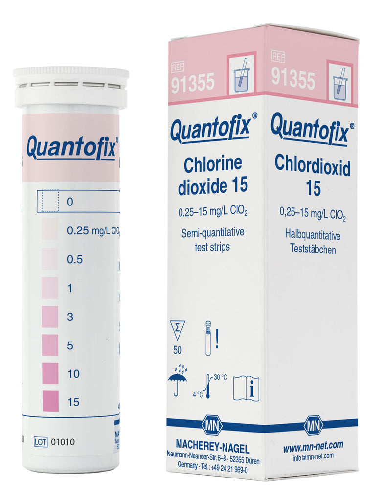Semi-quantitative test strips QUANTOFIX Chlorine dioxide 15