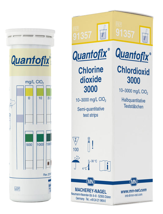 Semi-quantitative test strips QUANTOFIX Chlorine dioxide 3000