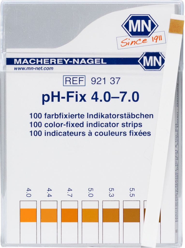 pH test strips, pH‑Fix 4.0–7.0, fixed indicator
