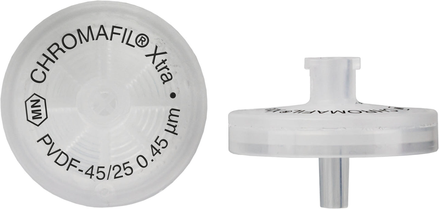 Syringe filters, labeled, CHROMAFIL Xtra PVDF, 25 mm, 0.45 &micro;m