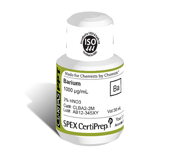 Barium, 1,000 µg/mL (1,000 ppm) for ICP-MS, 30 mL
