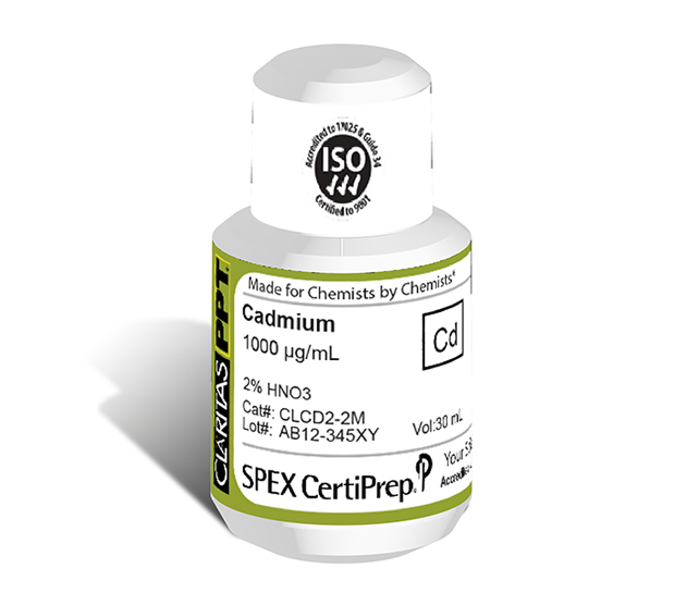 Cadmium, 1,000 µg/mL (1,000 ppm) for ICP-MS, 30 mL