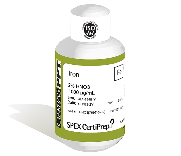 Iron, 1,000 µg/mL (1,000 ppm) for ICP-MS, 125 mL