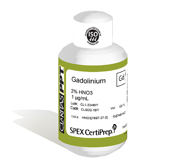 Gadolinium, 1 µg/mL (1 ppm) for ICP-MS, 125 mL