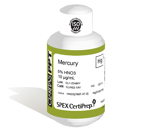 Mercury, 10 µg/mL (10 ppm) for ICP-MS, 125 mL