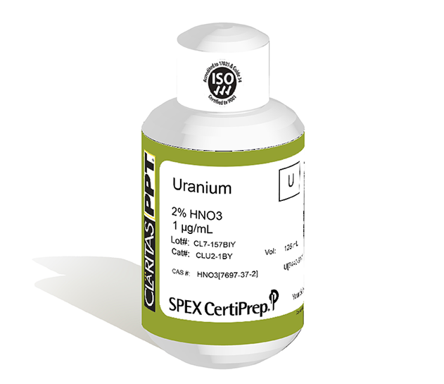 Uranium (Depleted), 1 µg/mL (1 ppm) for ICP-MS, 125 mL