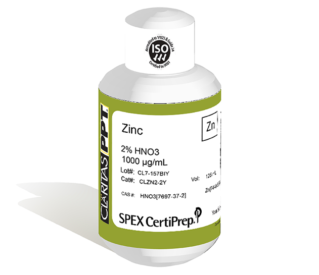Zinc, 1,000 µg/mL (1,000 ppm) for ICP-MS, 125 mL