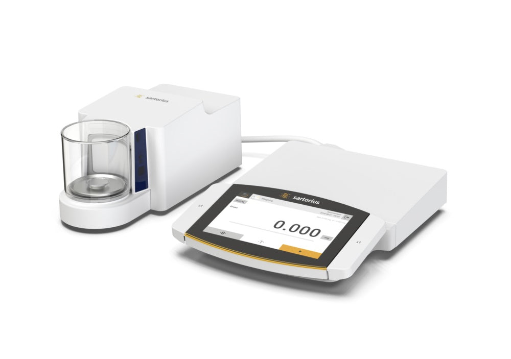Sartorius Cubis II MCA - advanced with colour touch screen display and weighing module capacity/readability  3.1g/1ug (polyrange). Automatic, motorised, 100 % glass draft shield with learning capability. Registration S00.