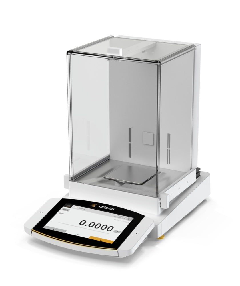 Sartorius Cubis II MCA - advanced - with colour touch screen display and weighing module capacity/readability  220g/0.1mg. Manual draft shield . Registration S00.