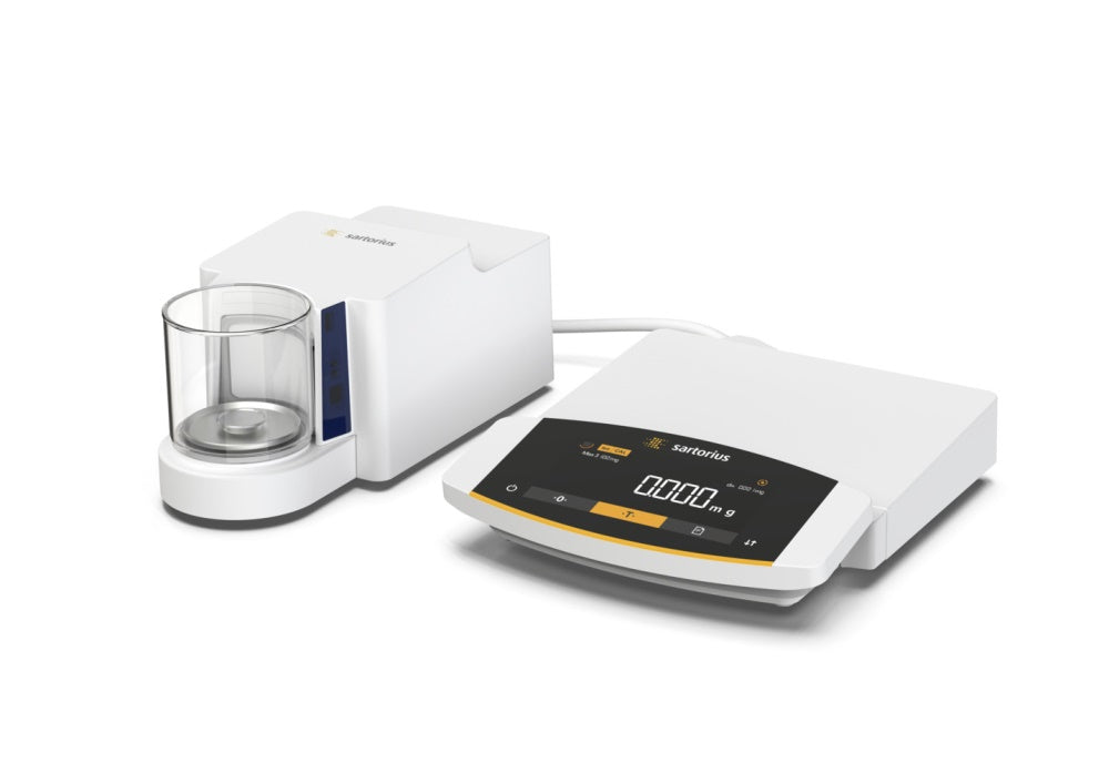 Sartorius Cubis II MCE  - with LCD display and weighing module capacity/readability  3.1g/1ug (polyrange). Automatic, motorized, 100 % glass draft shield with learning capability .