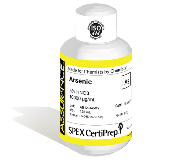 Arsenic, 10,000 µg/mL, for AA and ICP, 125 mL