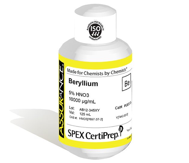 Beryllium, 10,000 µg/mL, for AA and ICP, 125 mL