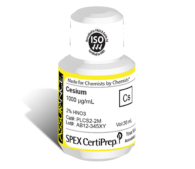 Cesium, 1,000 µg/mL, for AA and ICP, 30 mL