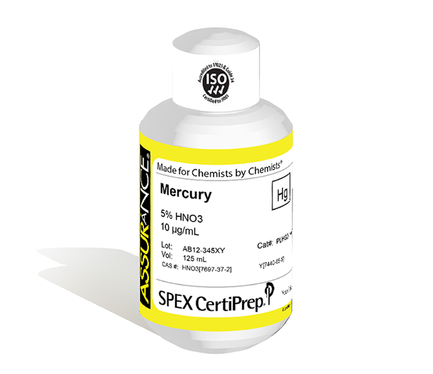Mercury, 10 µg/mL, for AA and ICP, 125 mL