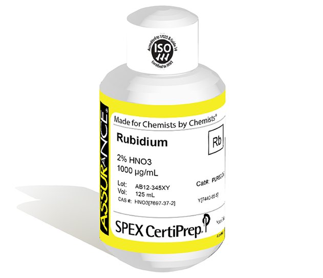 Rubidium, 1,000 µg/mL, for AA and ICP, 125 mL
