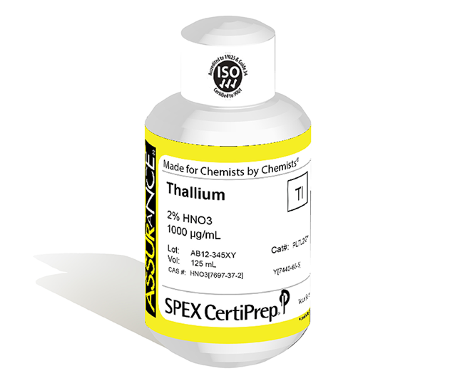 Thallium, 1,000 µg/mL, for AA and ICP, 125 mL
