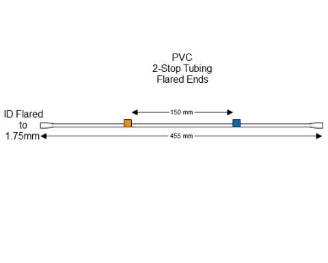 Flared 2-Stop PVC Orange-Blue Pump Tubing