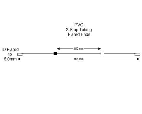 Flared 2-Stop PVC Black-White Pump Tubing