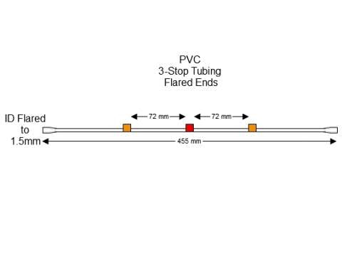 Flared 3-stop PVC Orange-Red Pump Tubing