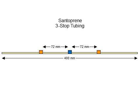 3-stop Santoprene Orange-Blue Pump Tubing