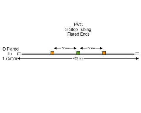 Flared 3-stop PVC Orange-Green Pump Tubing