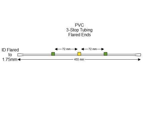 Flared 3-stop PVC Green-Yellow Pump Tubing