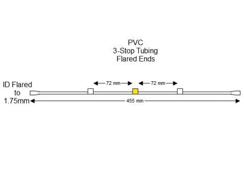 Flared 3-stop PVC White-Yellow Pump Tubing