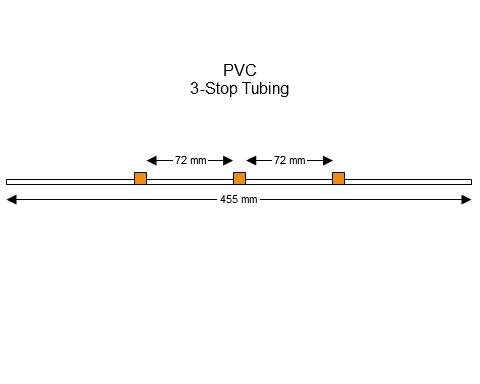 3-stop PVC Orange-Orange Pump Tubing
