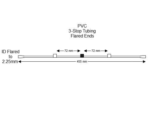 Flared 3-stop PVC White-Black Pump Tubing