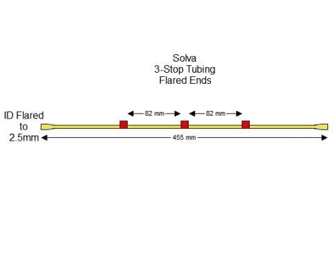 Flared 3-stop Solva Red-Red Pump Tubing