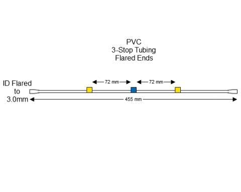 Flared 3-stop PVC Yellow-Blue Pump Tubing