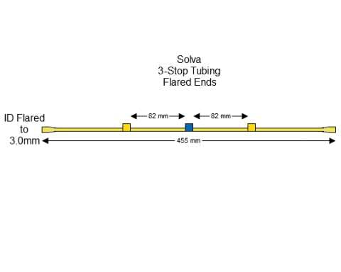 Flared 3-Stop Solva Yellow-Blue Pump Tubing