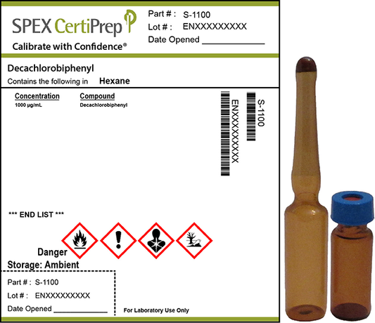 Decachlorobiphenyl, 1,000 &micro;g/mL Organic Standard, 1 mL