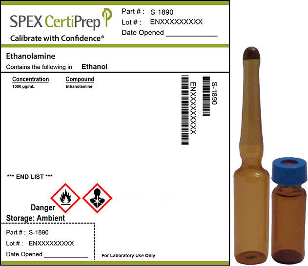 Ethanolamine, 1,000 &micro;g/mL Organic Standard, 1 mL