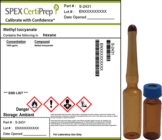 Methyl isocyanate, 1,000 &micro;g/mL Organic Standard, 1 mL