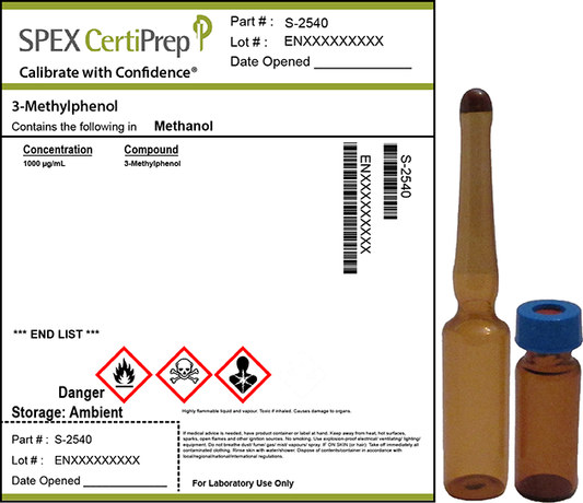 3-Methylphenol, 1,000 &micro;g/mL Organic Standard, 1 mL