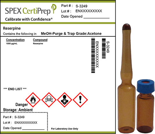 Reserpine, 1,000 &micro;g/mL Organic Standard, 1 mL