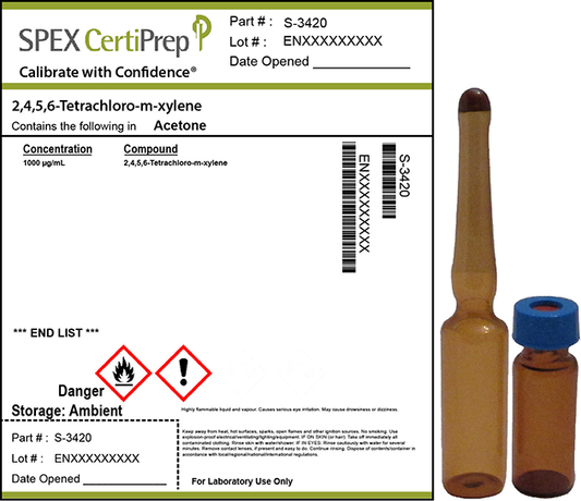 2,4,5,6-Tetrachloro-m-xylene, 1,000 &micro;g/mL Organic Standard, 1 mL