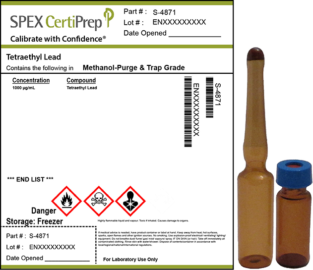 Tetraethyl lead, 1,000 µg/mL Organic Standard, 1 mL– ESSLAB