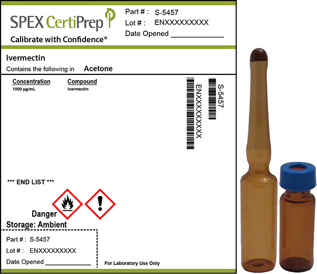 Ivermectin, 1,000 &micro;g/mL Organic Standard, 1 mL