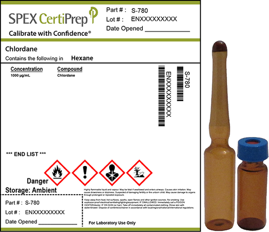 Chlordane, 1,000 &micro;g/mL Organic Standard, 1 mL