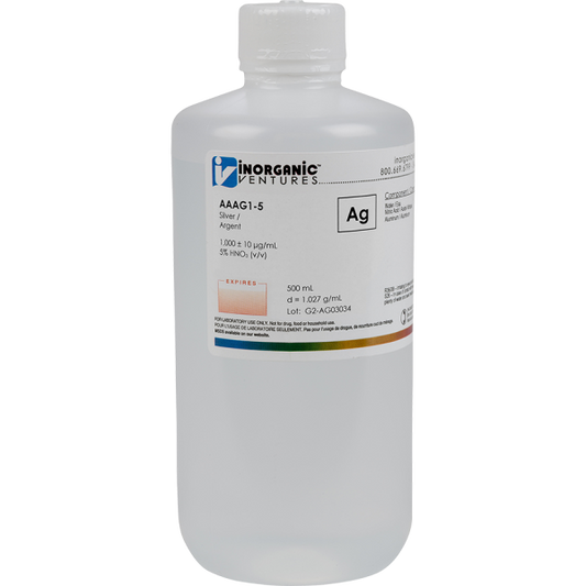 1000ug/mL SILVER 500mL for AA