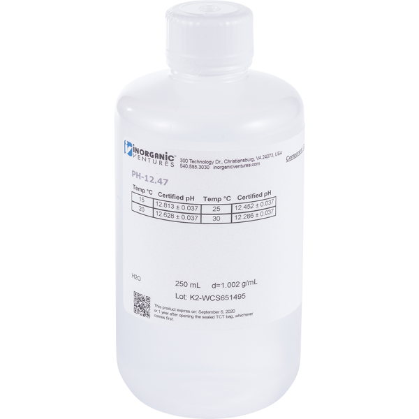 pH 12.45 CALIBRATIONS STD, 250mL
